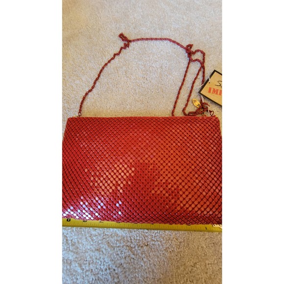 Studio imports Red Mesh  clutch Purse 9x6 - Picture 1 of 8